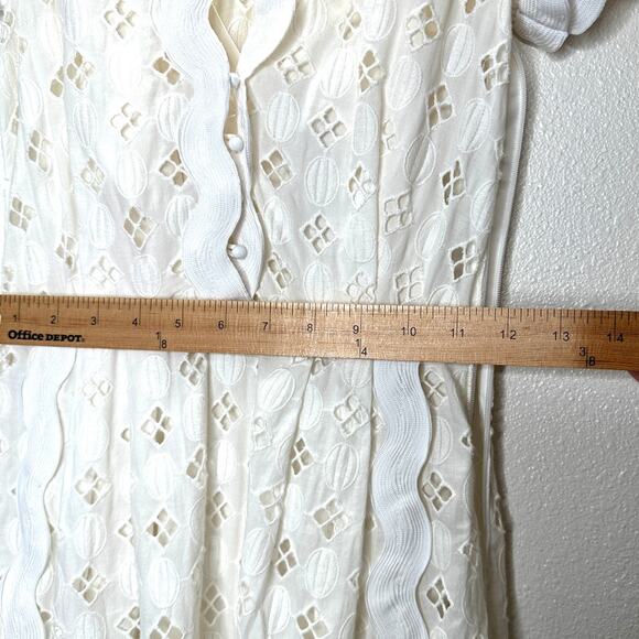 Alice McCall Daybreak White Ivory Broderie Lace Midi with Slip Dress 2 - Picture 15 of 16